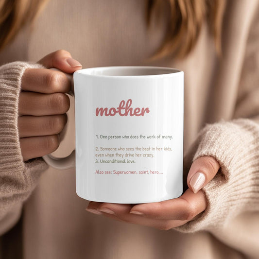 Mama Bear Mug Mother's Day Gift, Personalized Mother Definition Coffee Cup, Cute Mama Bear and Cub Mug, New Mom Gift