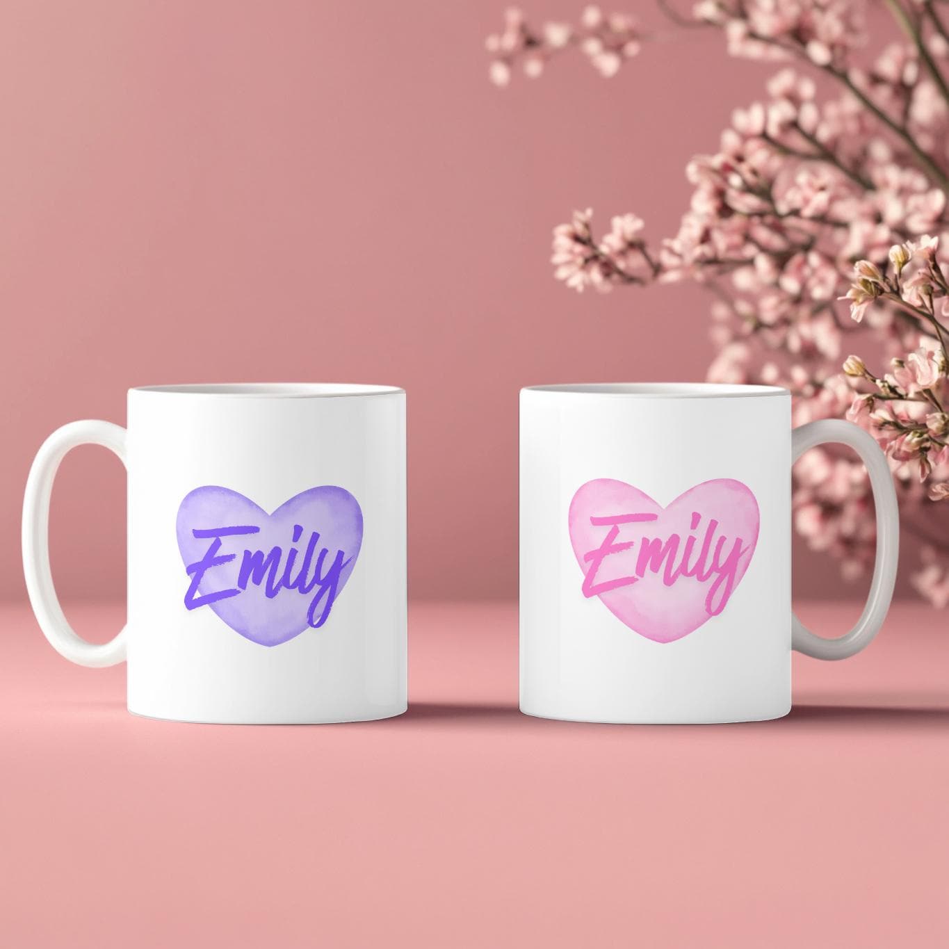Personalized Heart Mug with Custom Name, Custom Name Coffee Cup for Her, Aesthetic Gift