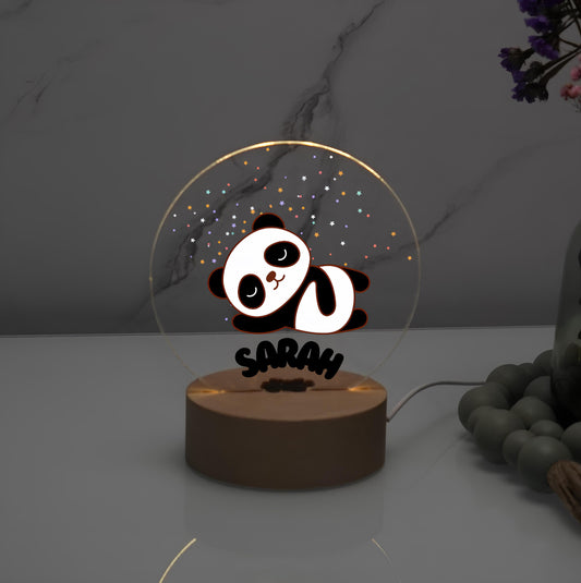 Personalized Panda LED Night Light: Custom Nursery Decor