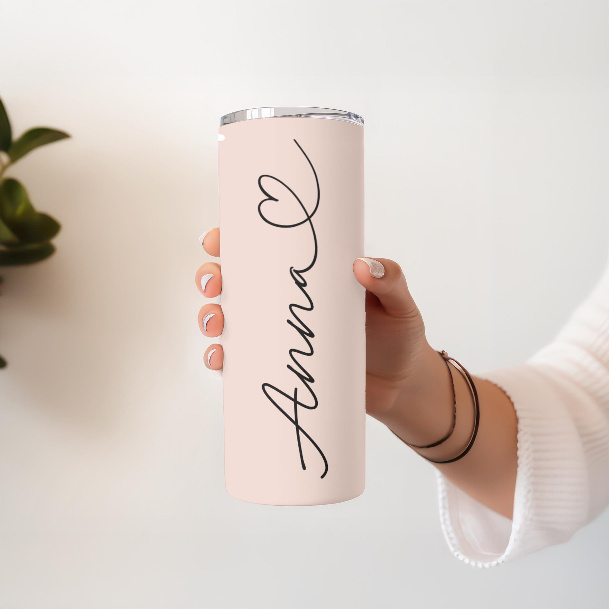Personalized Daisy Tumbler with Name, Boho Floral 20oz Skinny Tumbler, Gift for Her, Bridesmaid Proposal Gift