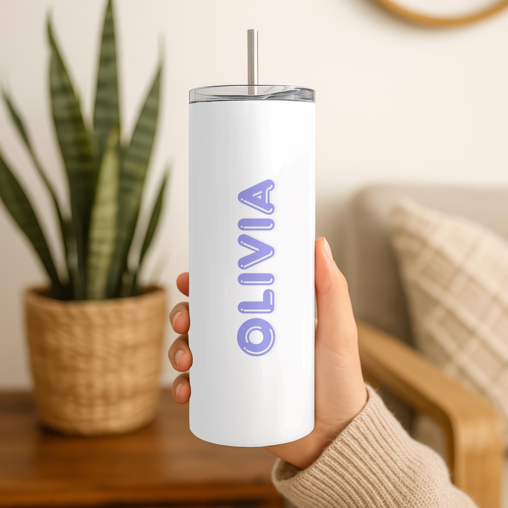 Personalized Mama Tumbler, Daisy Flower Mother's Day Gift, 20oz Skinny Tumbler for Mom, Custom Gift for Her