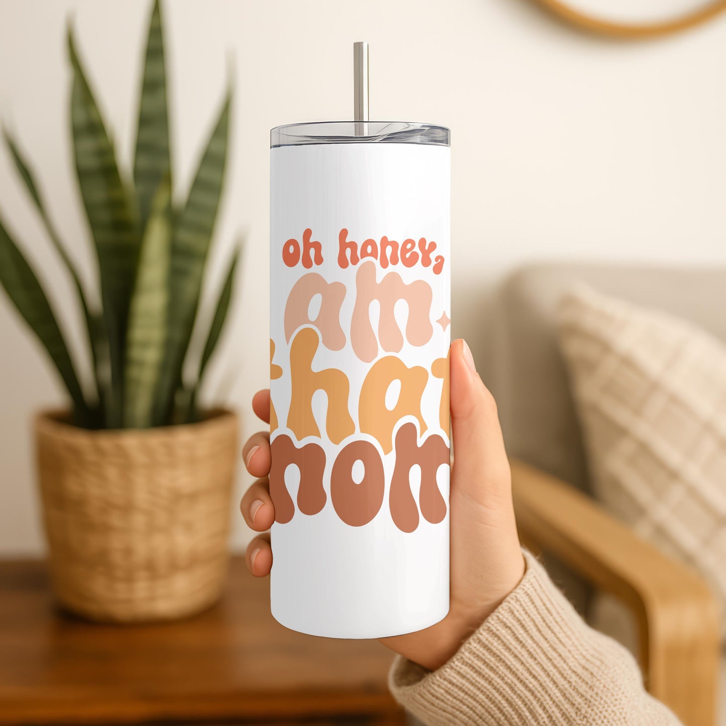 Retro Mama Tumbler, Funny Oh Honey I Am That Mom Cup, Aesthetic Mother's Day Gift, 20oz Skinny Travel Mug