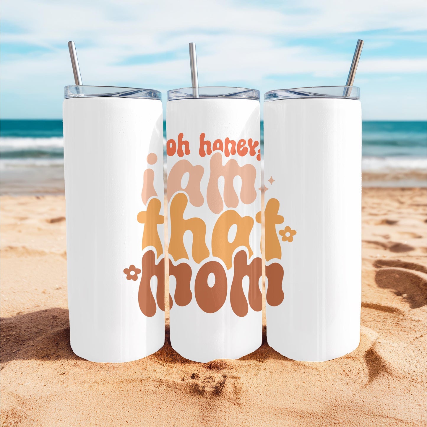 Retro Mama Tumbler, Funny Oh Honey I Am That Mom Cup, Aesthetic Mother's Day Gift, 20oz Skinny Travel Mug