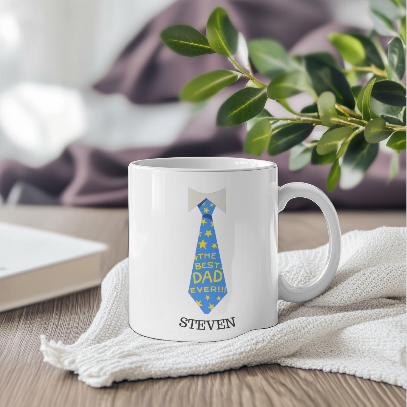 Personalised Father’s Day Mug – Best Dad Ever Gift – Custom Name Coffee Mug – Gift for Dad – Birthday Gift for Him – Daddy Mug