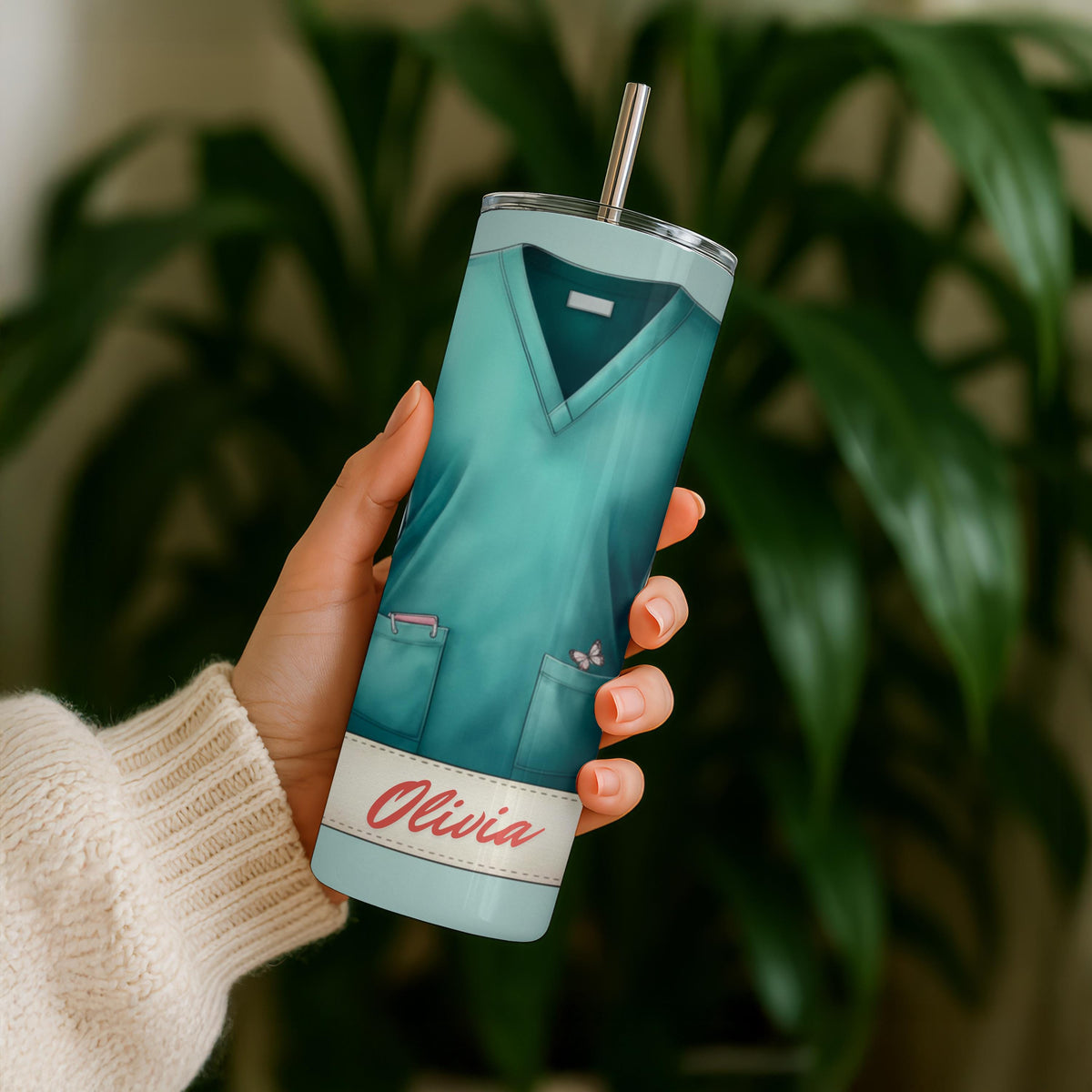 Nurse Tumbler with Name, Personalized Nurse Gift, 20oz Skinny Tumbler for RN, Medical Student Graduation Gift