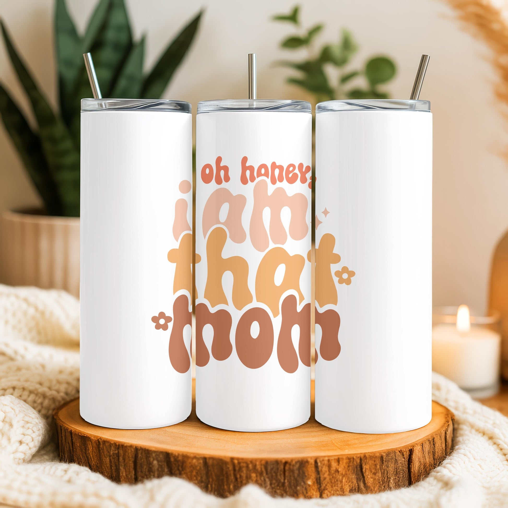 Retro Mama Tumbler, Funny Oh Honey I Am That Mom Cup, Aesthetic Mother's Day Gift, 20oz Skinny Travel Mug