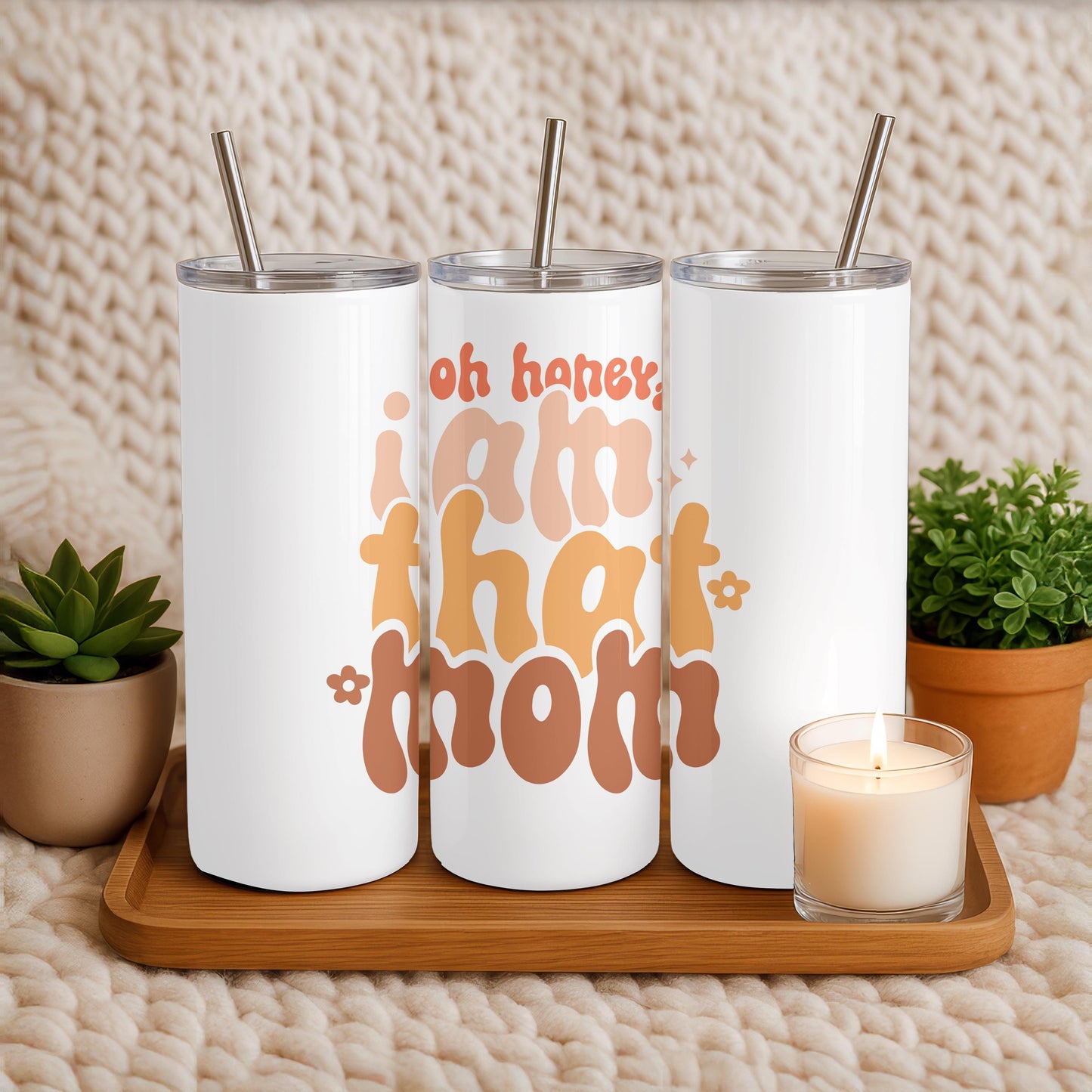 Retro Mama Tumbler, Funny Oh Honey I Am That Mom Cup, Aesthetic Mother's Day Gift, 20oz Skinny Travel Mug