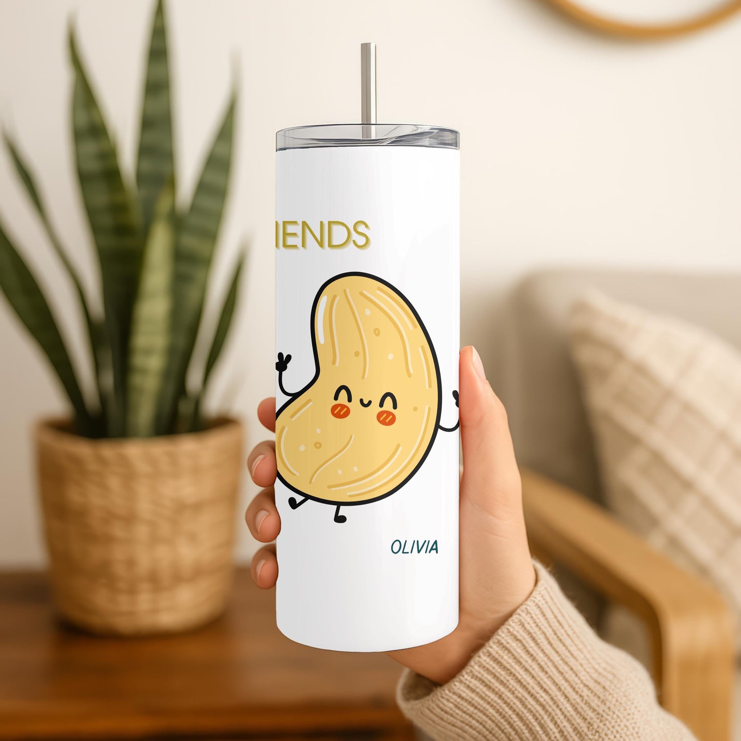 Personalized Best Friends Tumbler with Names, Bestie Birthday Gift for Her, Custom Long Distance Friendship 20oz Skinny Tumbler