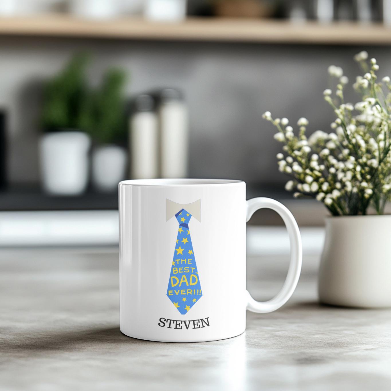 Personalised Father’s Day Mug – Best Dad Ever Gift – Custom Name Coffee Mug – Gift for Dad – Birthday Gift for Him – Daddy Mug