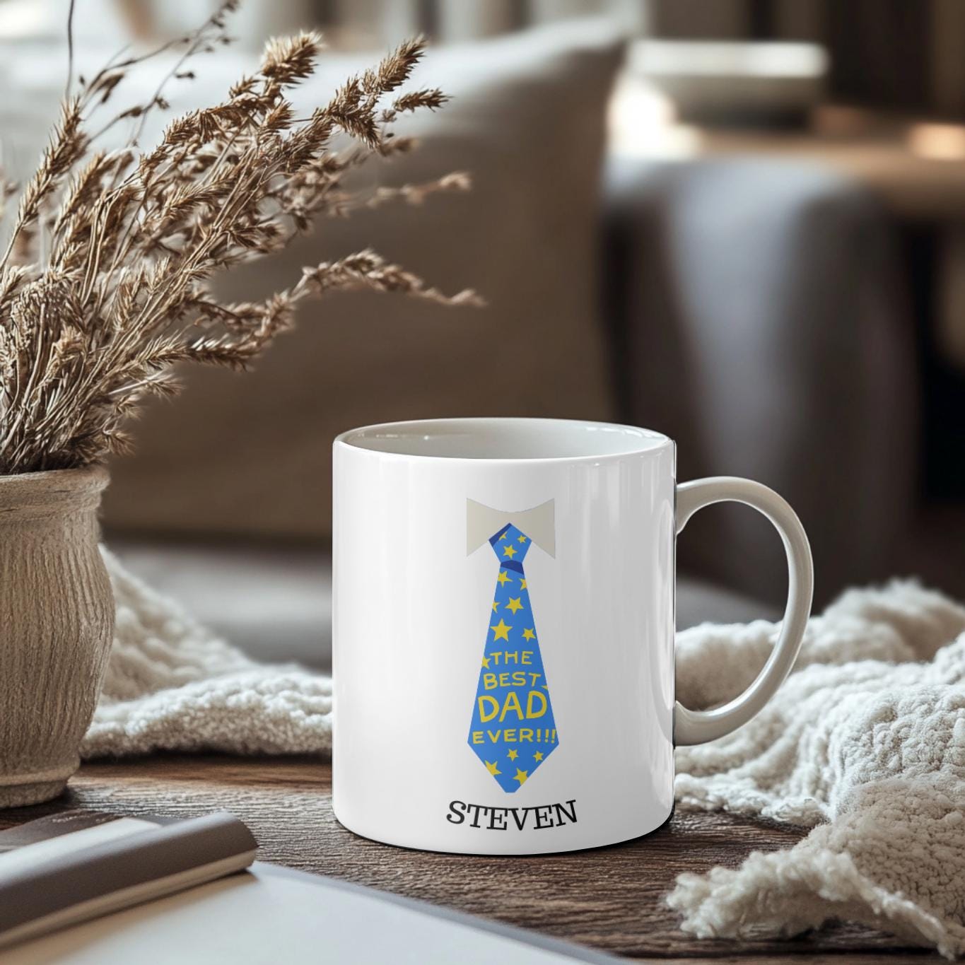 Personalised Father’s Day Mug – Best Dad Ever Gift – Custom Name Coffee Mug – Gift for Dad – Birthday Gift for Him – Daddy Mug