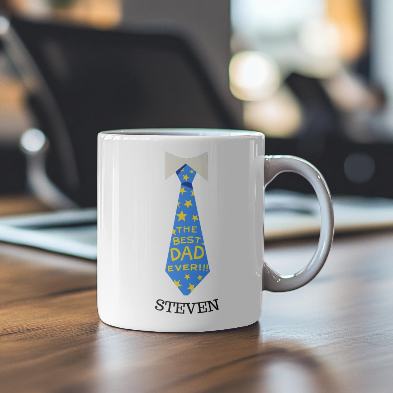 Personalised Father’s Day Mug – Best Dad Ever Gift – Custom Name Coffee Mug – Gift for Dad – Birthday Gift for Him – Daddy Mug
