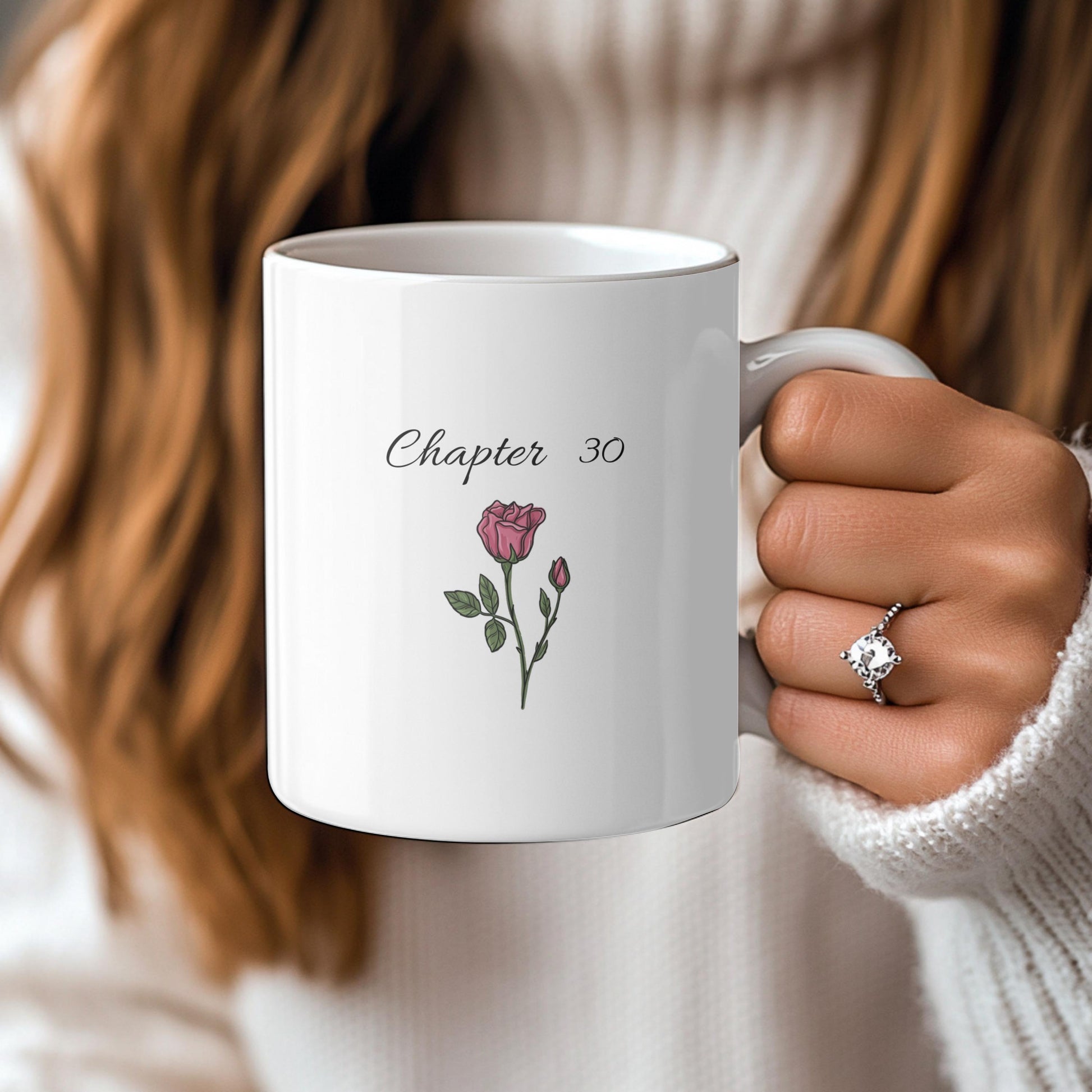 Chapter 30 Floral Birthday Mug, Custom Birth Month Flower Gift, Personalized 30th Birthday Cup, Birthday Gift for Her