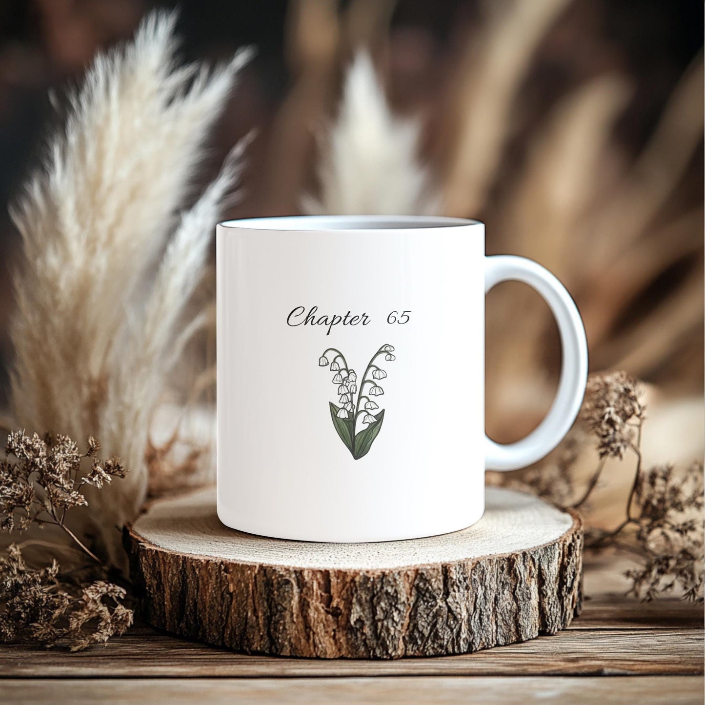 Chapter 65 Floral Birthday Mug, Custom Birth Month Flower Gift, Personalized 65th Birthday Cup, Birthday Gift for Her