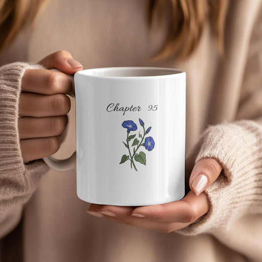 Chapter 95 Floral Birthday Mug, Custom Birth Month Flower Gift, Personalized 95th Birthday Cup, Birthday Gift for Her
