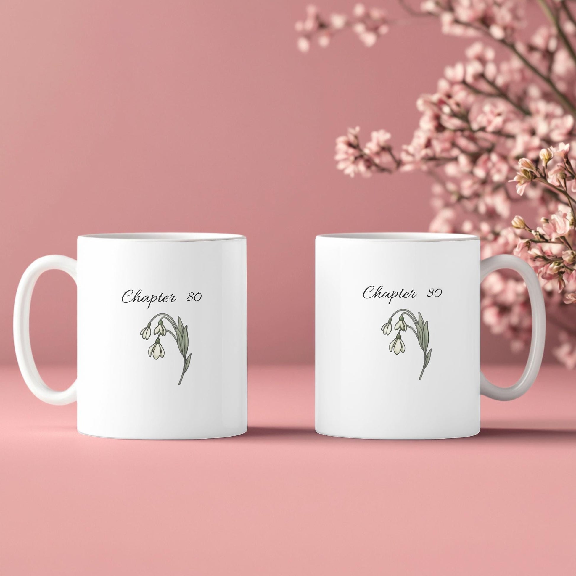 Chapter 80 Floral Birthday Mug, Custom Birth Month Flower Gift, Personalized 80th Birthday Cup, Birthday Gift for Her