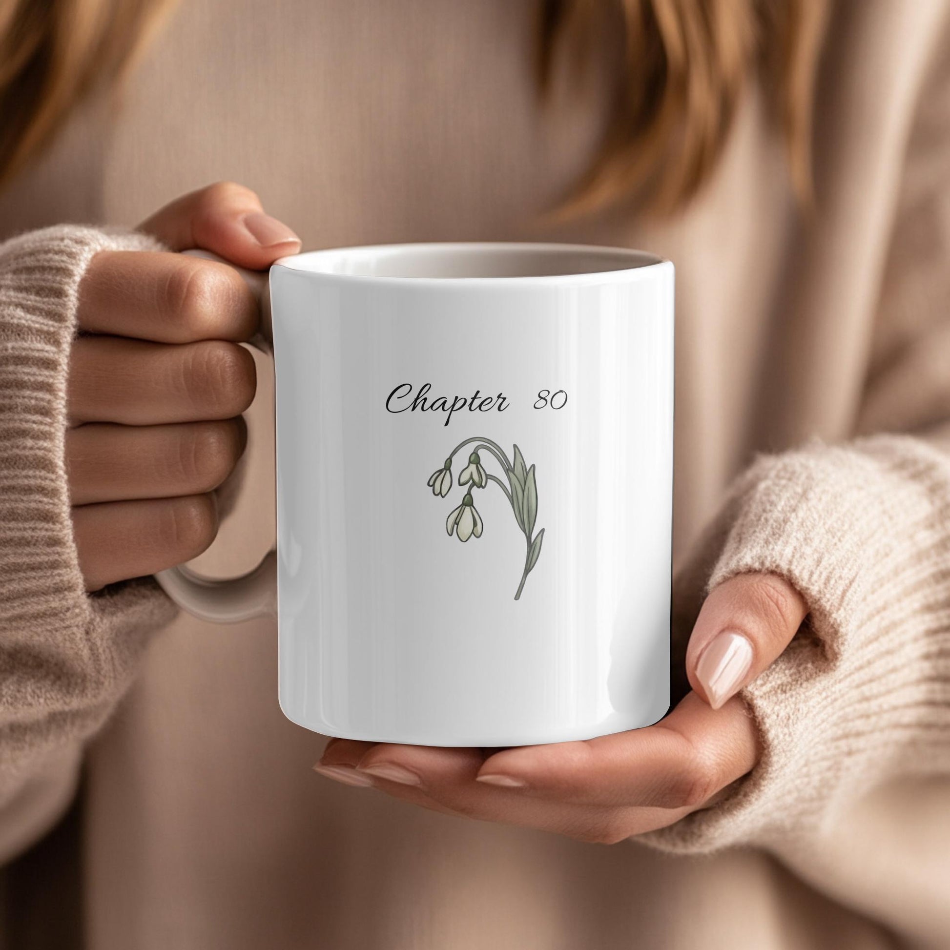 Chapter 80 Floral Birthday Mug, Custom Birth Month Flower Gift, Personalized 80th Birthday Cup, Birthday Gift for Her