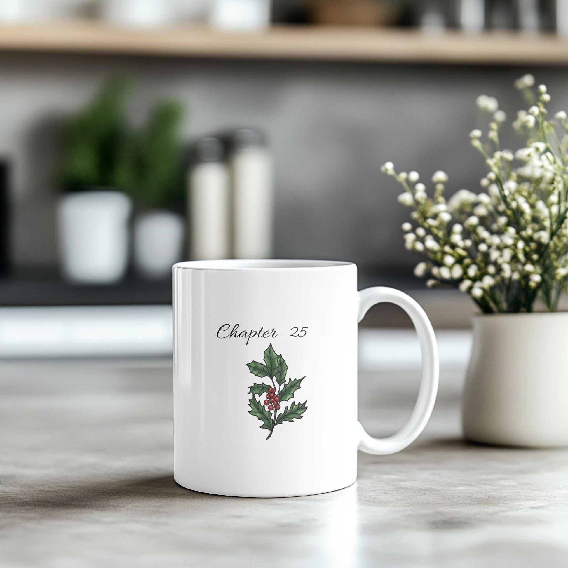 Chapter 25 Floral Birthday Mug, Custom Birth Month Flower Gift, Personalized 25th Birthday Cup, Birthday Gift for Her