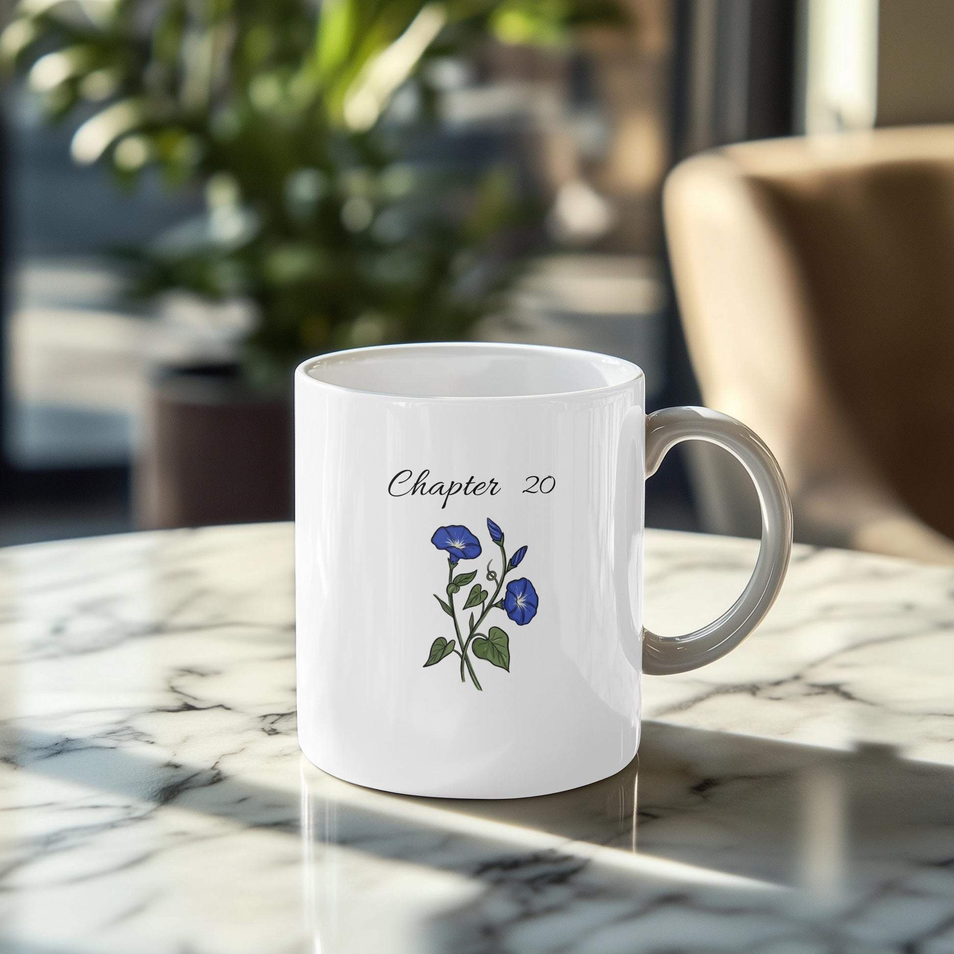 Chapter 20 Floral Birthday Mug, Custom Birth Month Flower Gift, Personalized 20th Birthday Cup, Birthday Gift for Her