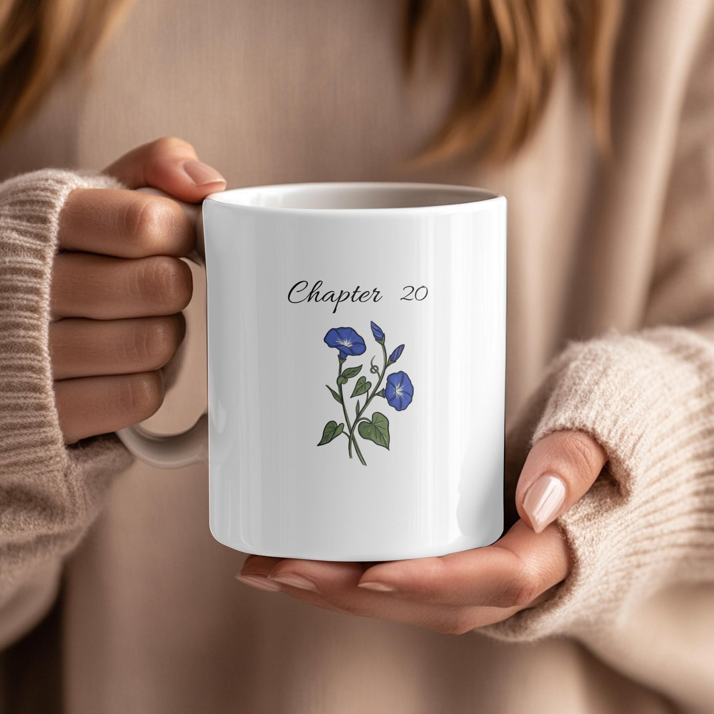 Chapter 20 Floral Birthday Mug, Custom Birth Month Flower Gift, Personalized 20th Birthday Cup, Birthday Gift for Her