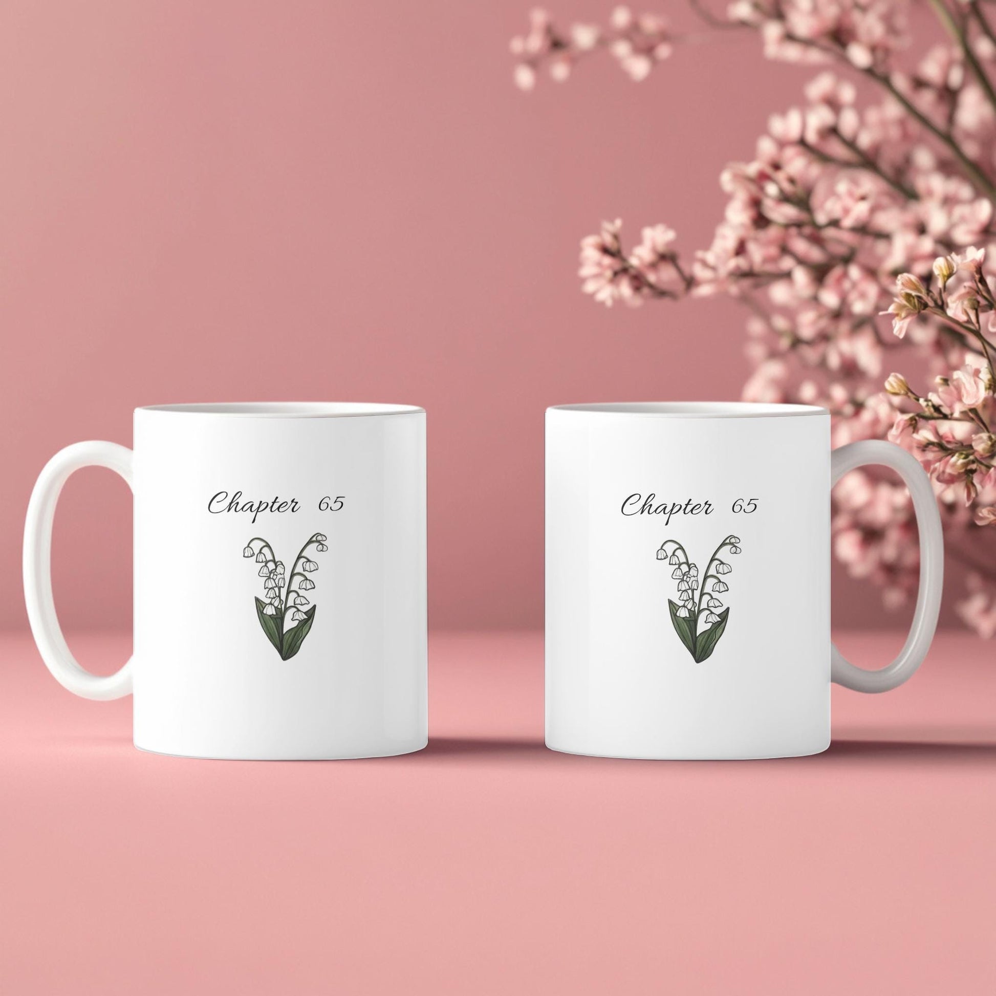 Chapter 65 Floral Birthday Mug, Custom Birth Month Flower Gift, Personalized 65th Birthday Cup, Birthday Gift for Her