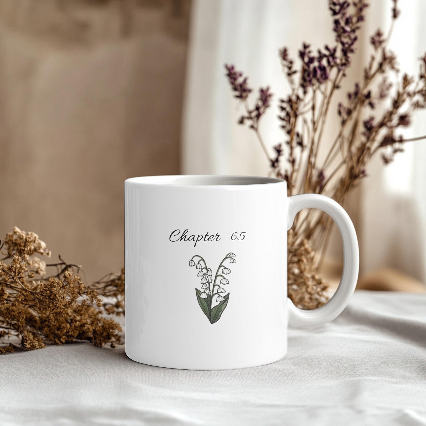 Chapter 65 Floral Birthday Mug, Custom Birth Month Flower Gift, Personalized 65th Birthday Cup, Birthday Gift for Her