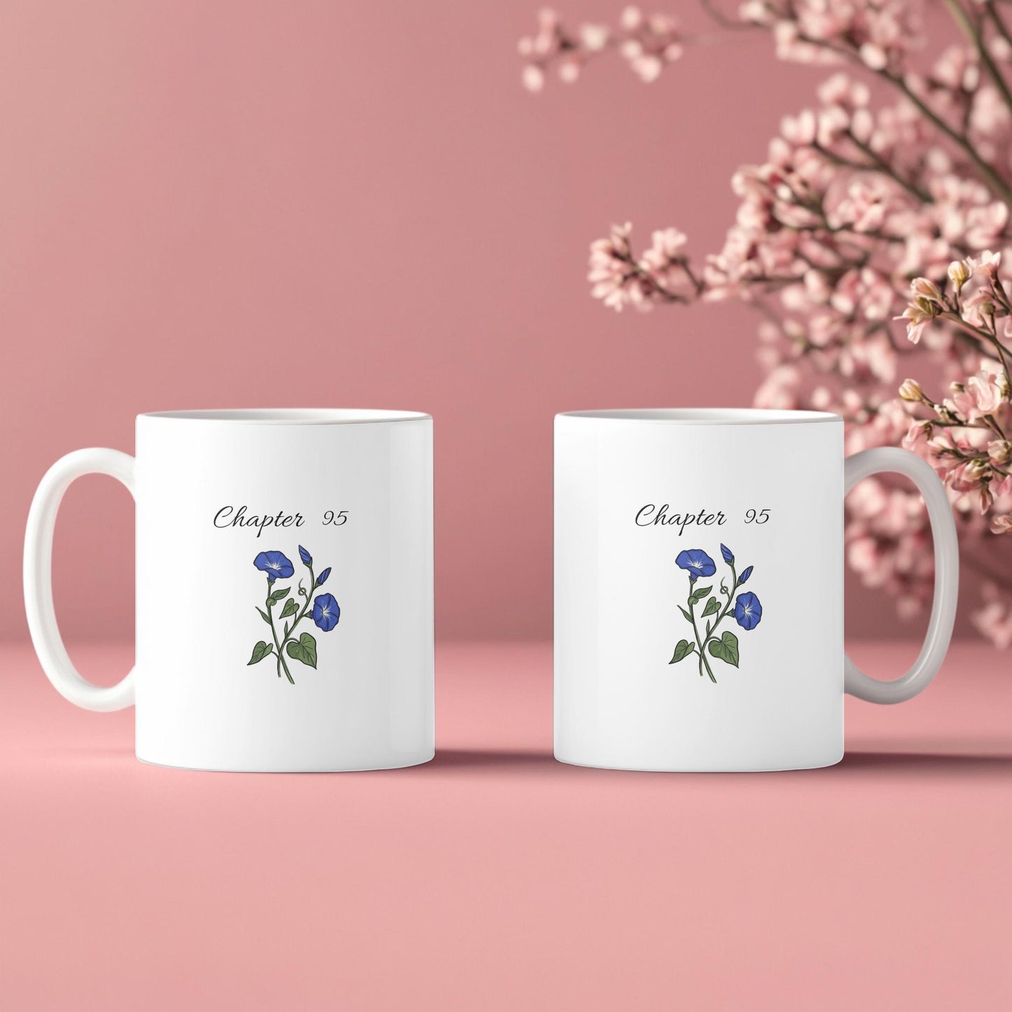 Chapter 95 Floral Birthday Mug, Custom Birth Month Flower Gift, Personalized 95th Birthday Cup, Birthday Gift for Her