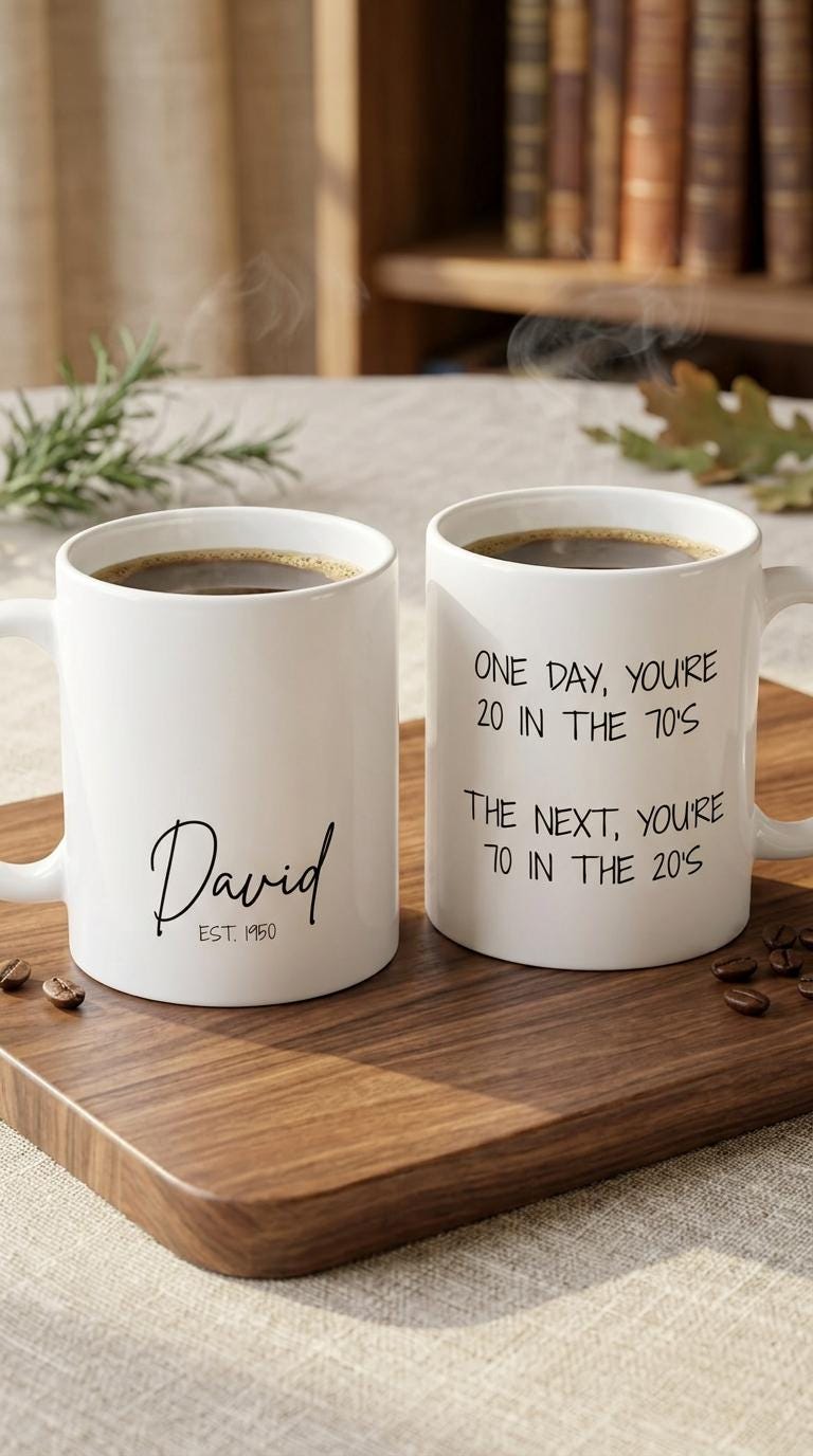 Personalized 70th Birthday Mug - Custom 70 Year Old Gift for Men Women - Funny Coffee Cup