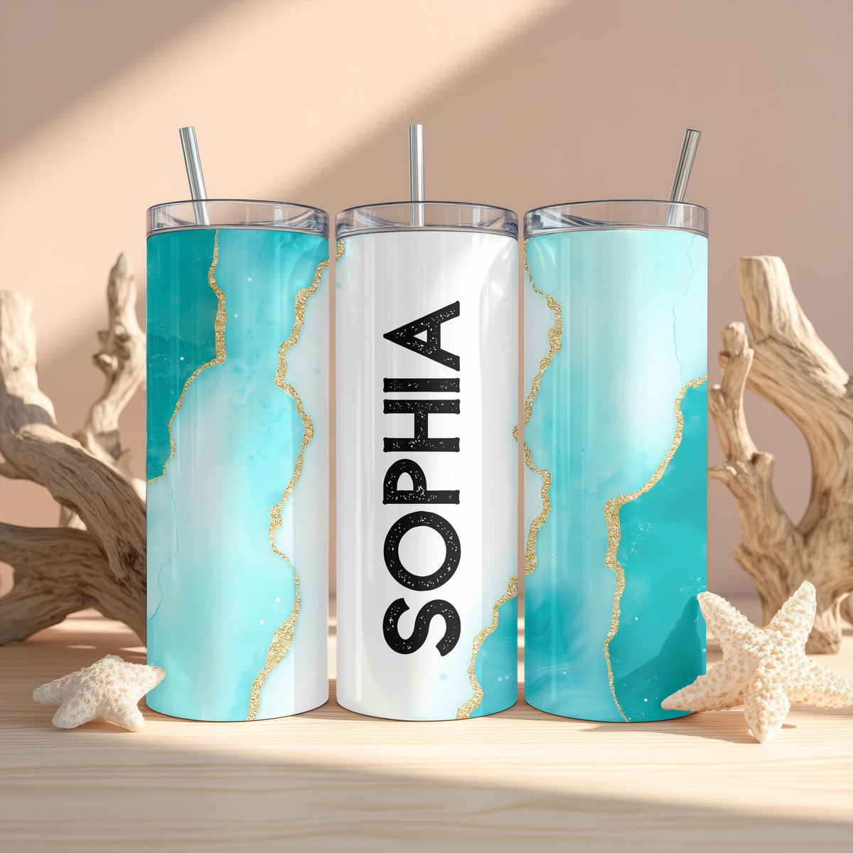 Insulated Ceramic Custom Tumbler: Personalized Name Tumbler, 20oz Skinny Tumbler, Girly Coffee Tumbler