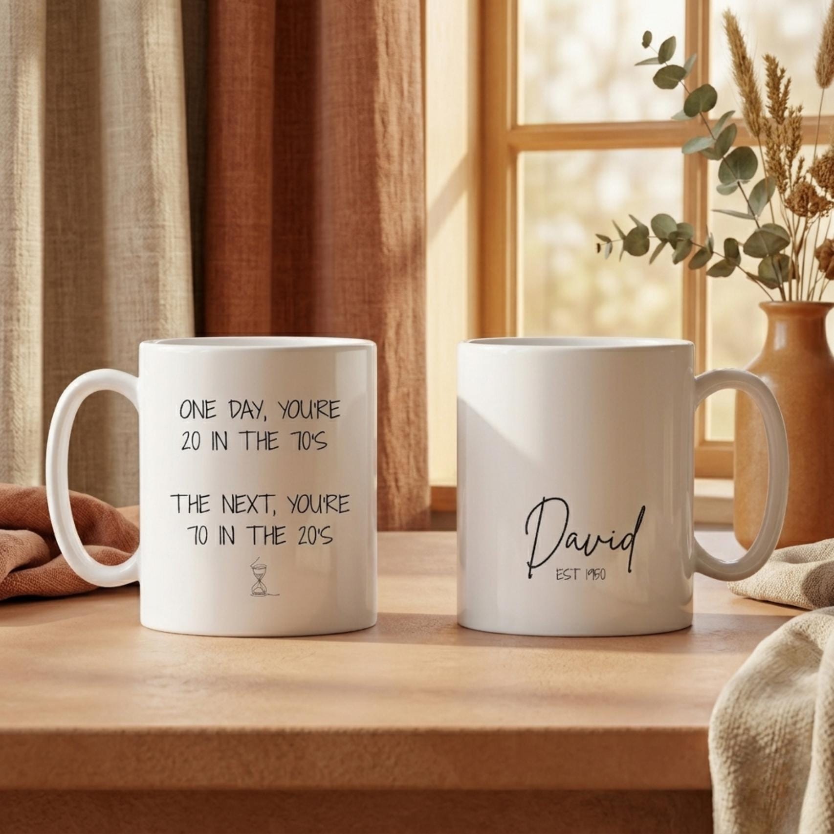 Personalized 70th Birthday Mug - Custom 70 Year Old Gift for Men Women - Funny Coffee Cup