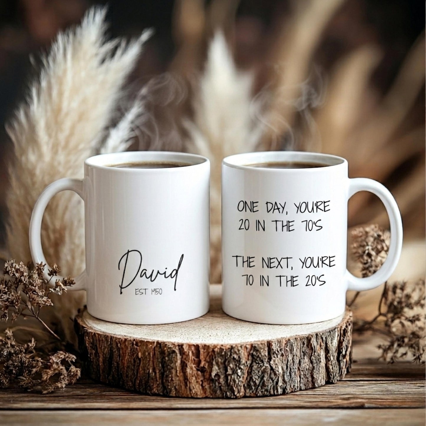 Personalized 70th Birthday Mug - Custom 70 Year Old Gift for Men Women - Funny Coffee Cup