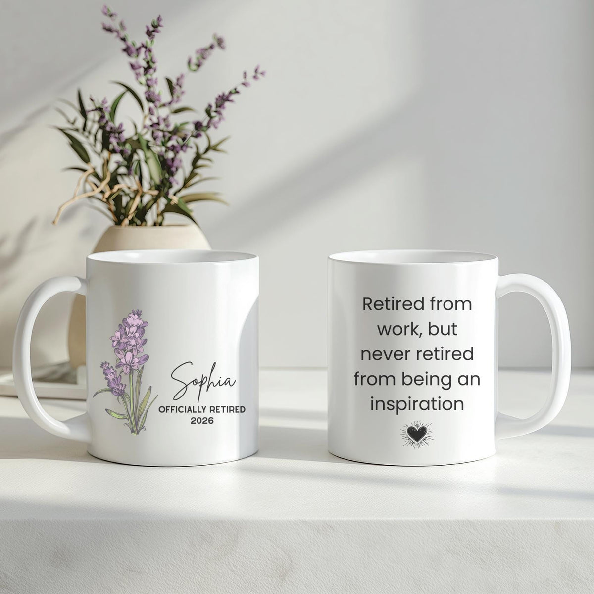 Personalized Retirement Mug - Custom Retired Gift for Women - Personalized Gift for Coworker or Boss