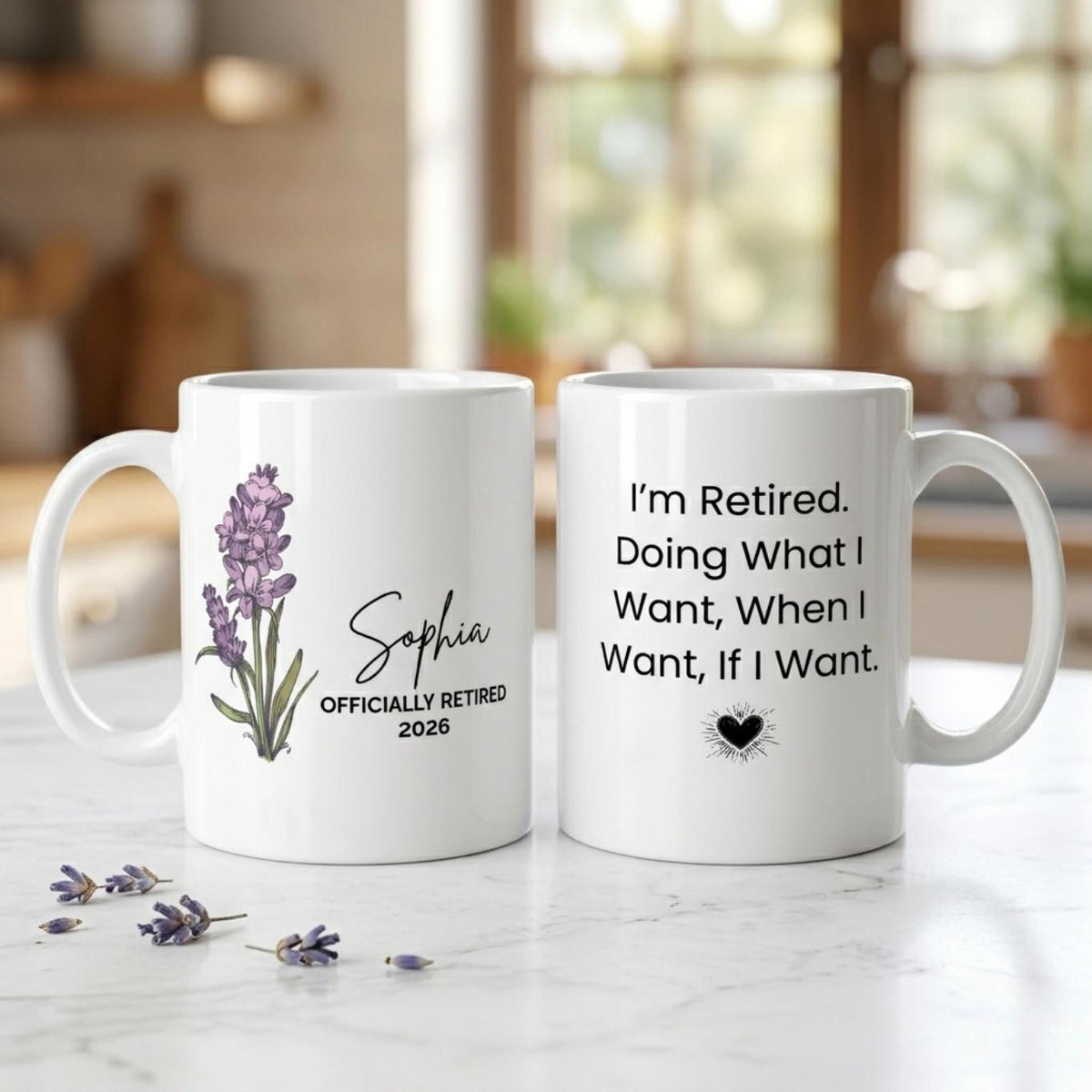 Personalized Retirement Mug - Custom Retired Gift for Women - Personalized Gift for Coworker or Boss