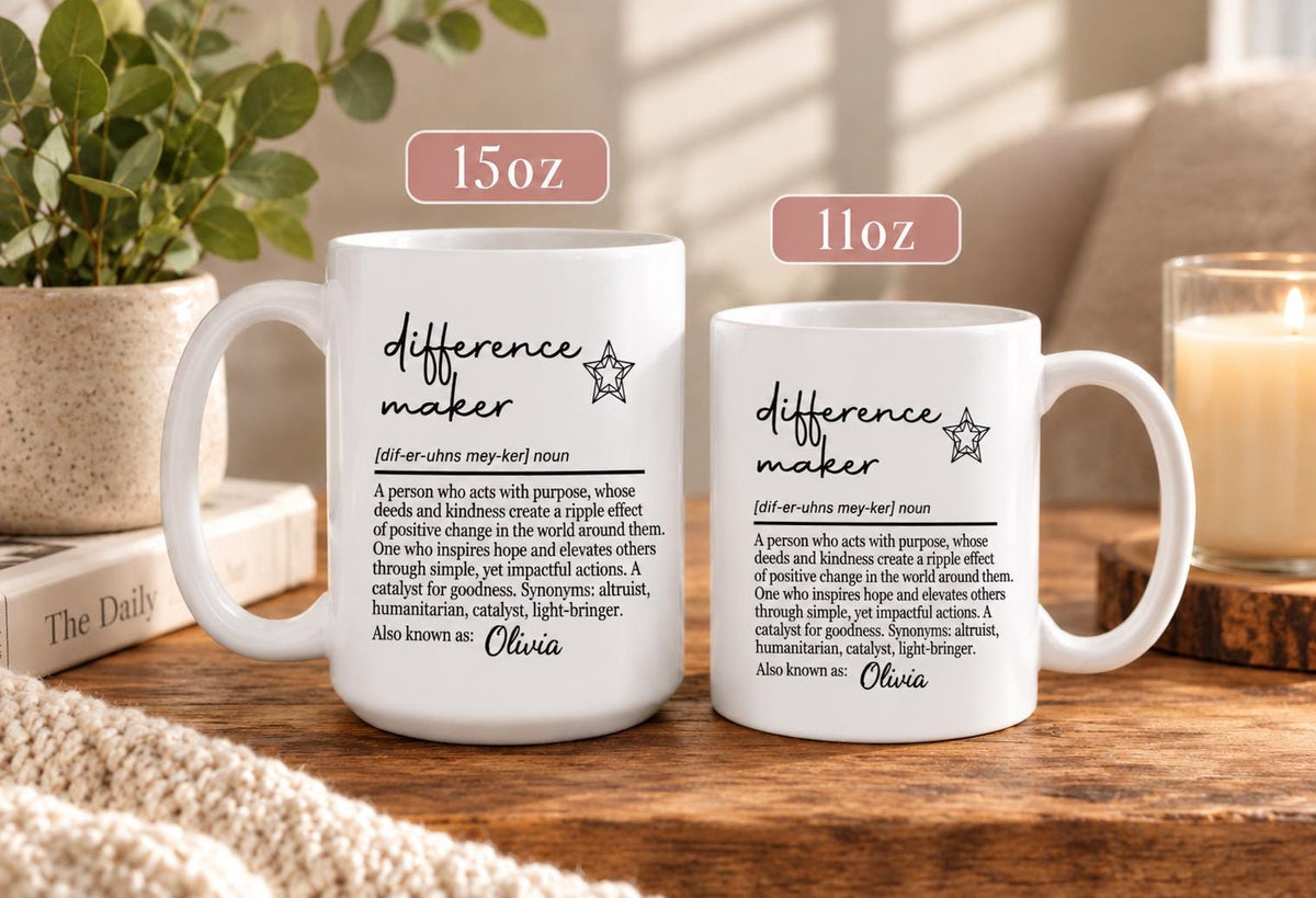 Personalised Difference Maker Mug, You Make a Difference Mug, Mentor Gift, Teacher Thank You Gift, Work Colleague Gift