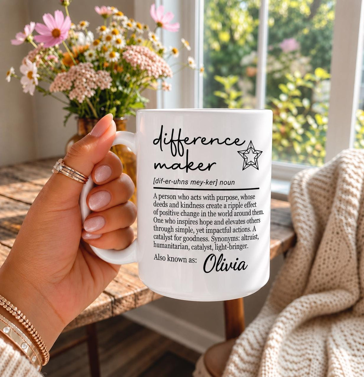 Personalised Difference Maker Mug, You Make a Difference Mug, Mentor Gift, Teacher Thank You Gift, Work Colleague Gift