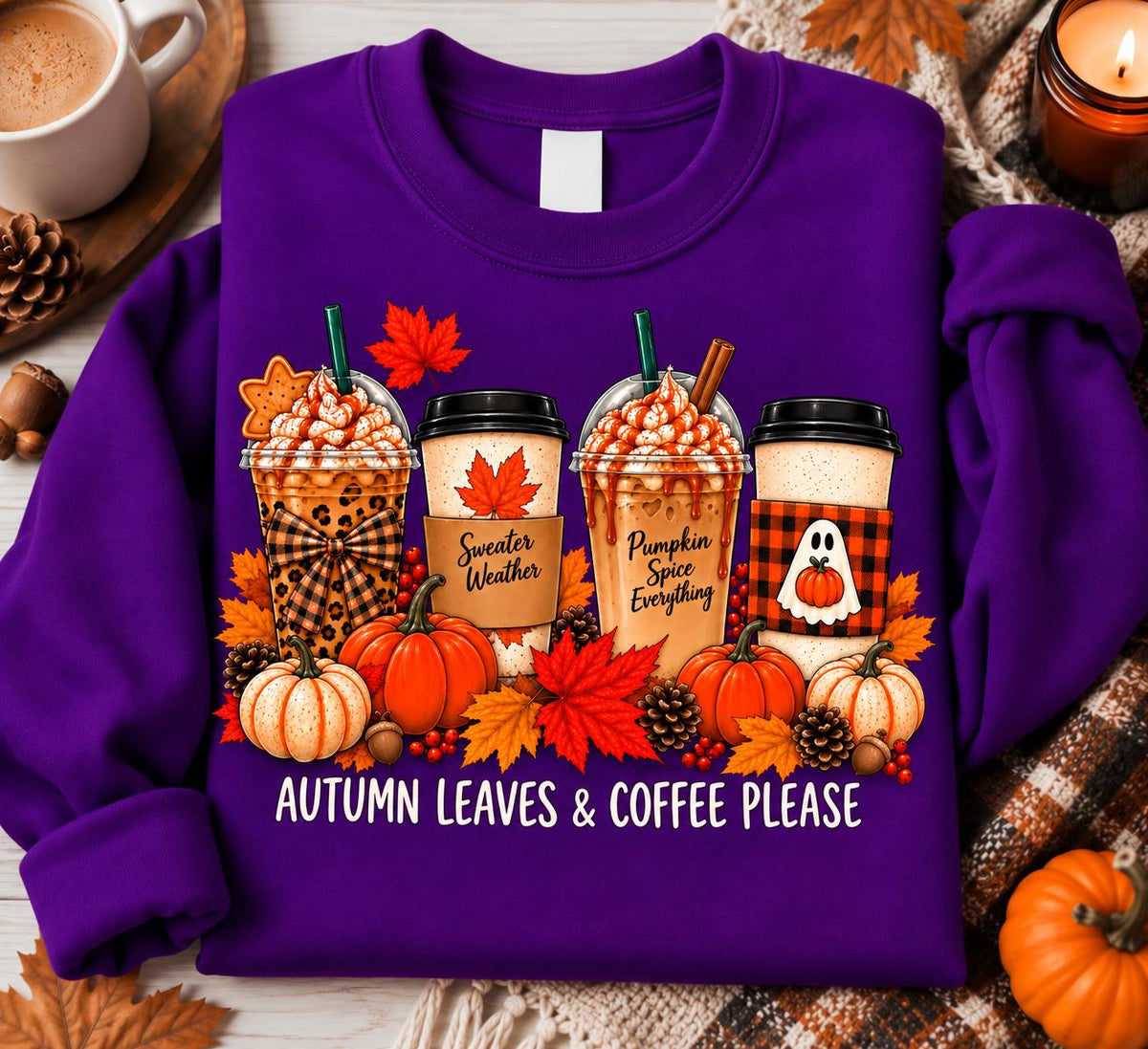 Fall Coffee Sweatshirt, Halloween Pumpkin Spice Crewneck, Autumn Coffee Lover Shirt, Cozy Fall Pullover, Coffee Gift for Her