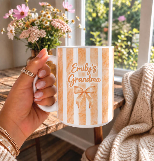 First Grandma Mug, Custom Grandma Gift, Grandmother Coffee Cup, Nana Coffee Cup, Grandchild Gift