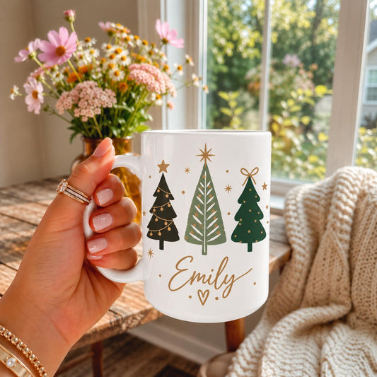 Personalized Christmas Mug, Custom Name Hot Cocoa Mug, Christmas Gift, Christmas Coffee Mug, Festive Holiday Mug, Winter Gift