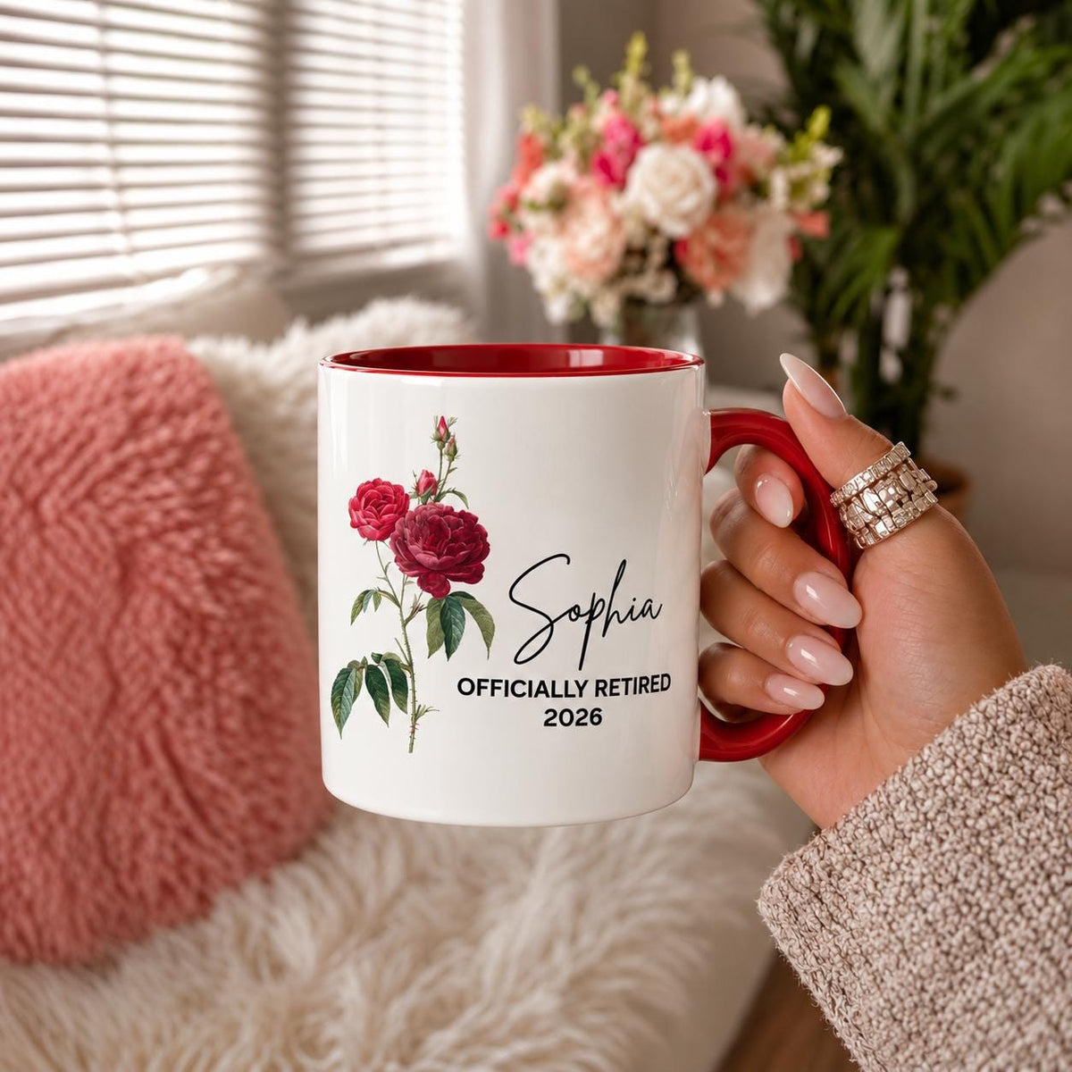 Personalized Retirement Mug - Custom Retired Gift for Women - Personalized Gift for Coworker or Boss