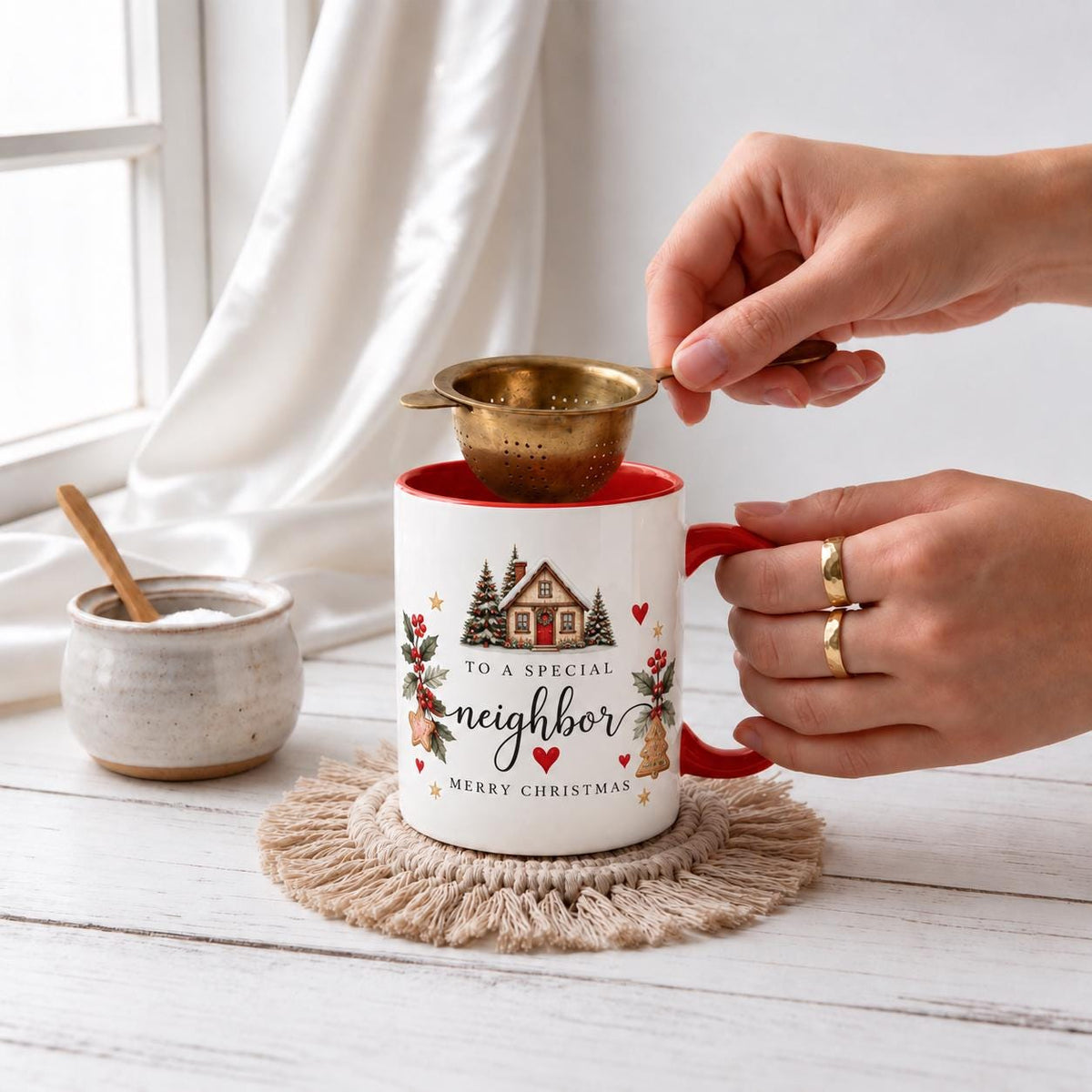 Christmas Mug, Christmas Coffee Mug, Christmas Gift for Neighbor, Festive Holiday Coffee Cup, Xmas Gift Idea