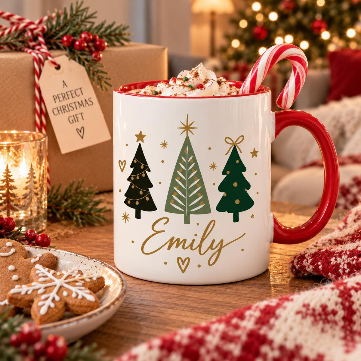 Personalized Christmas Mug, Custom Name Hot Cocoa Mug, Christmas Gift, Christmas Coffee Mug, Festive Holiday Mug, Winter Gift