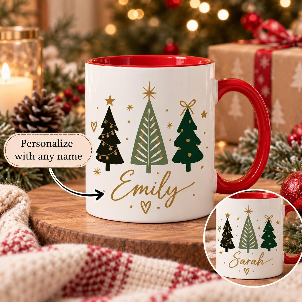 Personalized Christmas Mug, Custom Name Hot Cocoa Mug, Christmas Gift, Christmas Coffee Mug, Festive Holiday Mug, Winter Gift