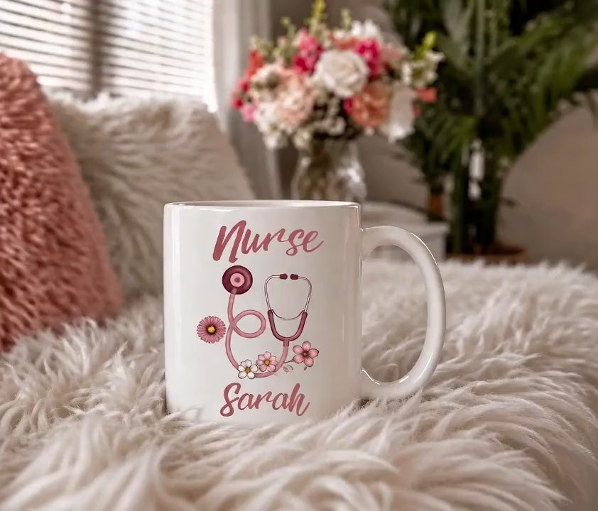 Personalised nurse mug with name , NHS nurse Thank you gift , New nurse present , Hospital Nurse gift , Medical student gift , Gift for her